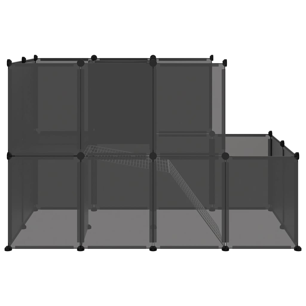 vidaXL väikelooma aedik, must, 142 x 74 x 93 cm, PP ja teras
