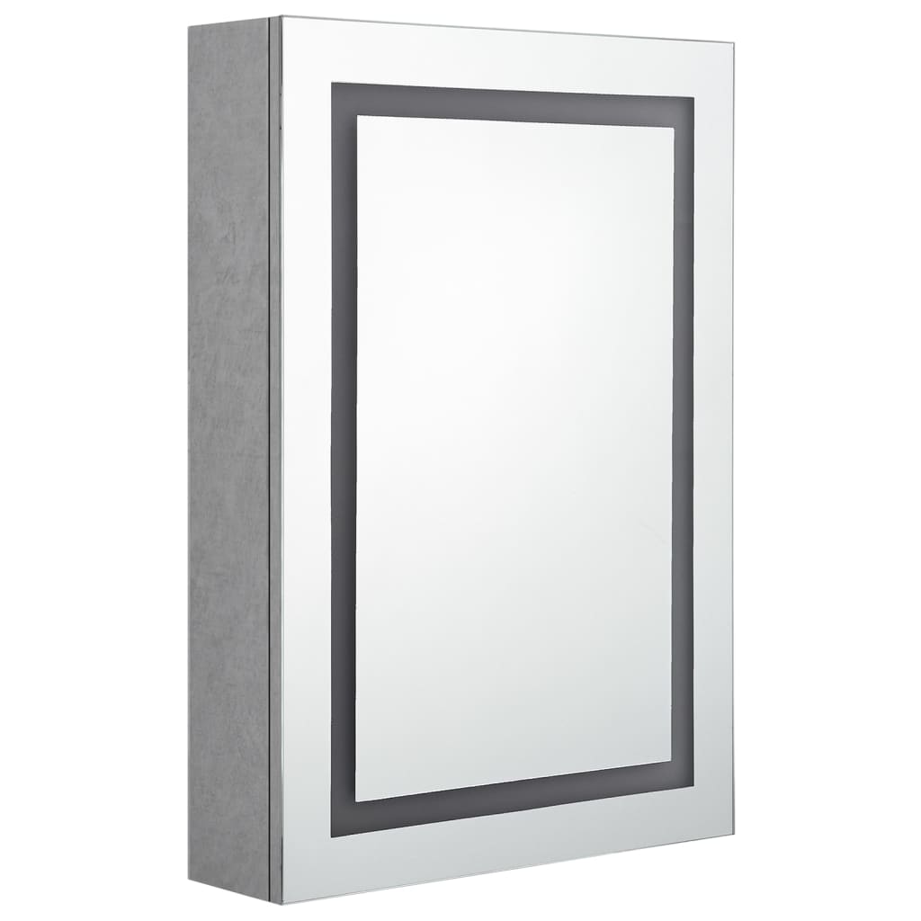 vidaXL LED vannitoa peegelkapp, betoonhall, 50 x 13 x 70 cm
