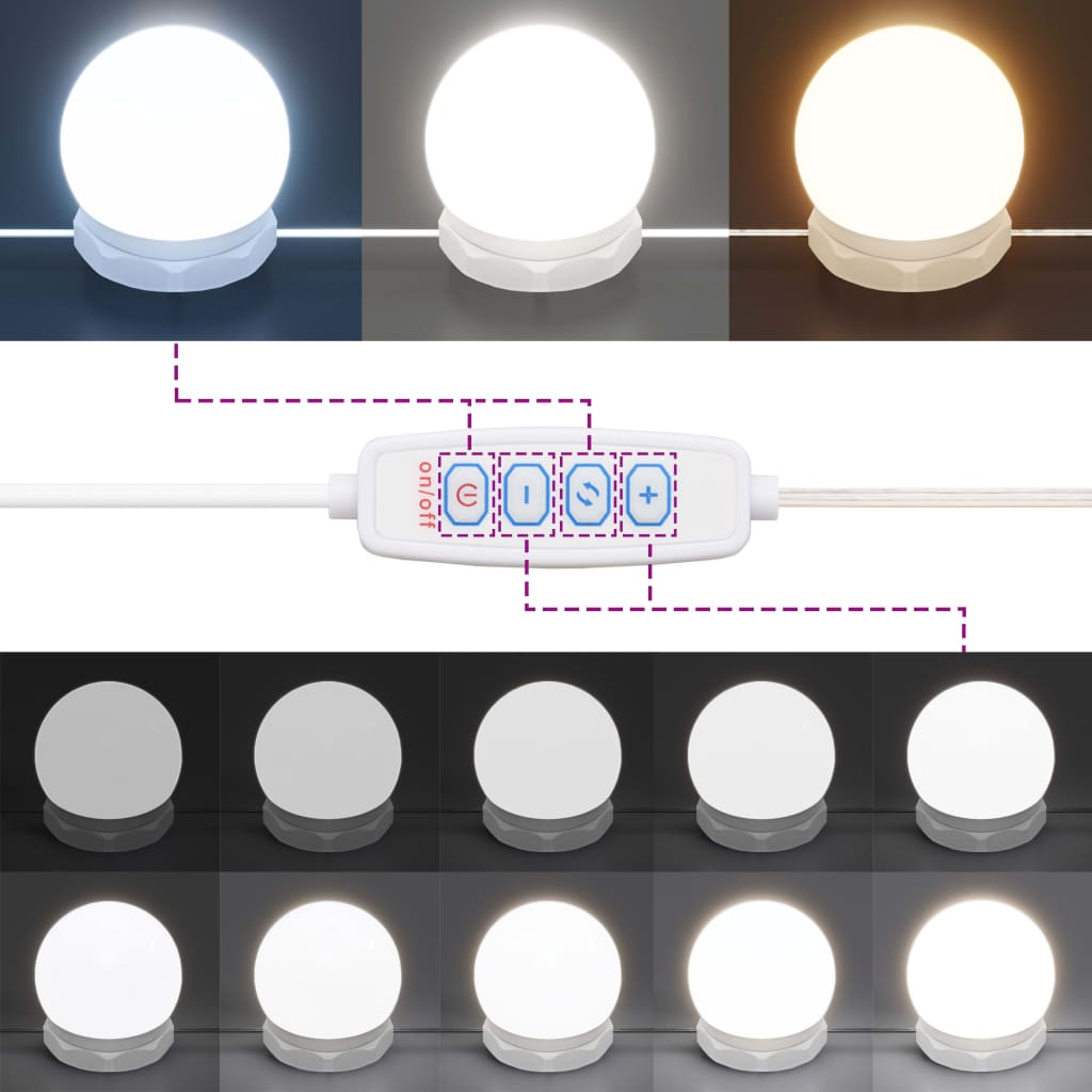 vidaXL peegelkapp valge LEDiga 60x31,5x62 cm