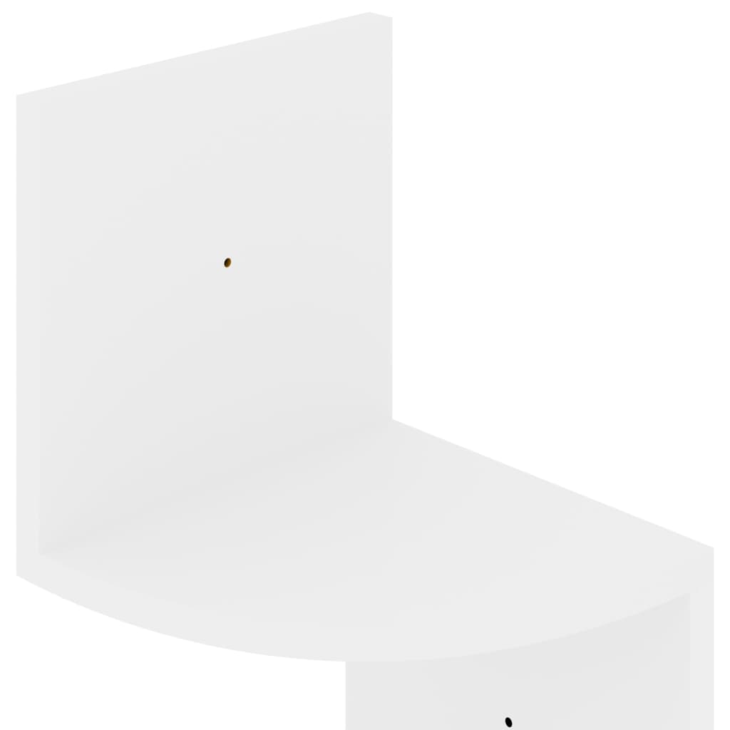 vidaXL seina nurgariiul, kõrgläikega valge, 19x19x123 cm, tehispuit