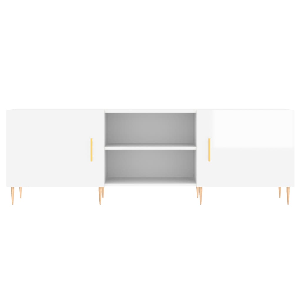 vidaXL telerikapp, kõrgläikega valge, 150 x 30 x 50 cm, tehispuit