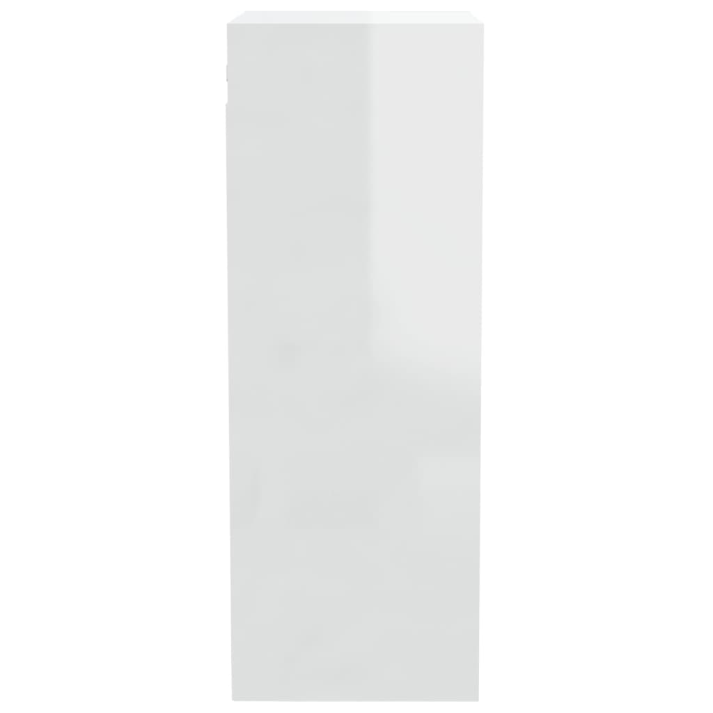 vidaXL seinakapp, kõrgläikega valge, 34,5 x 32,5 x 90 cm, tehispuit