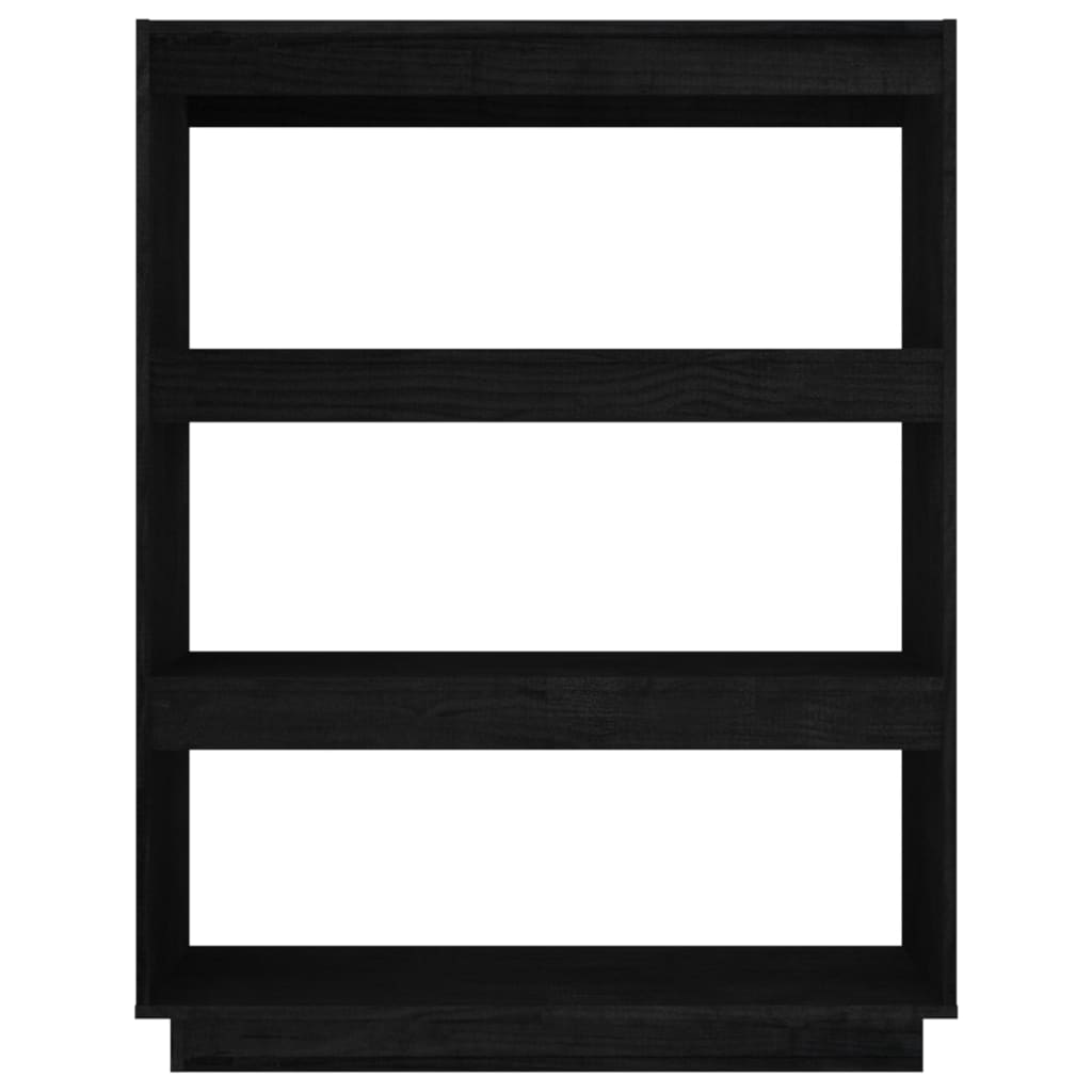 vidaXL raamaturiiul/ruumijagaja, must, 80x35x103 cm, täismännipuit