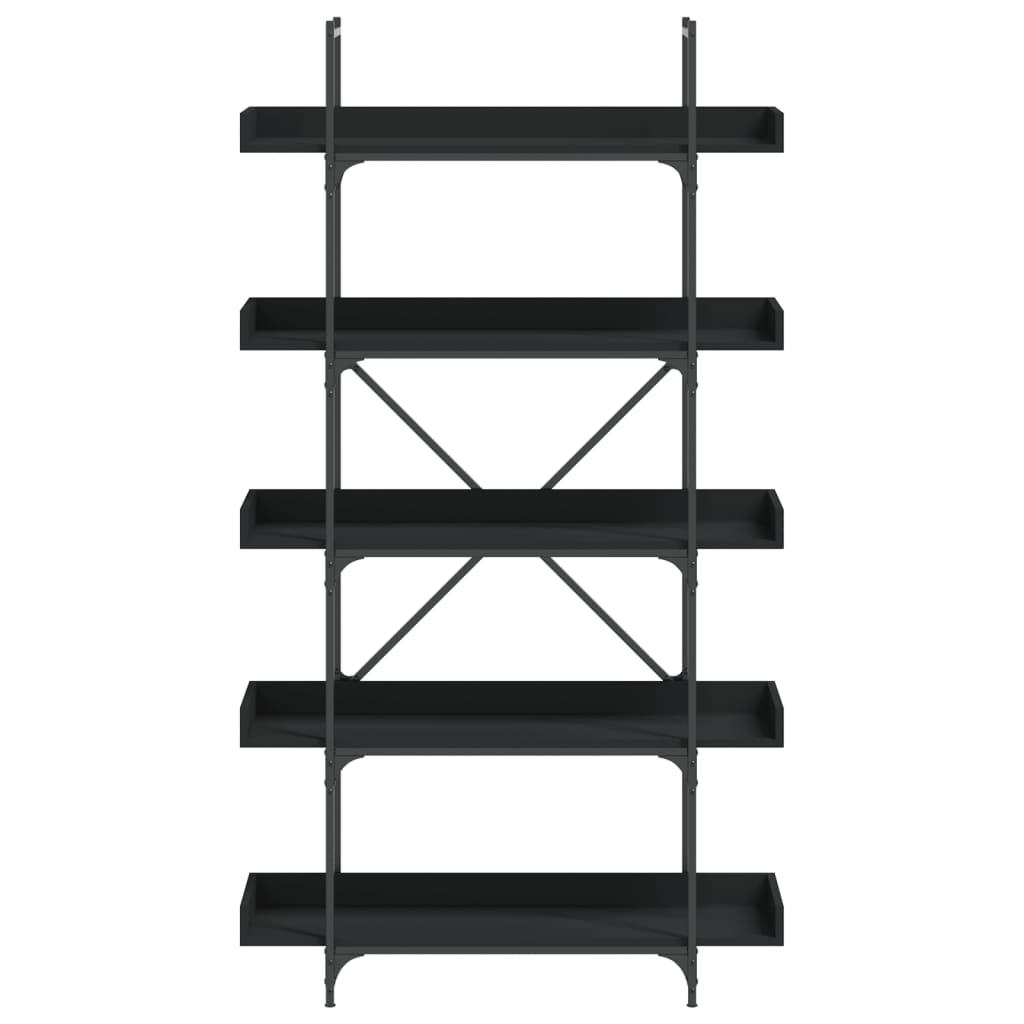 vidaXL raamaturiiul 5-korruseline, must, 100x33x180,5 cm, tehispuit