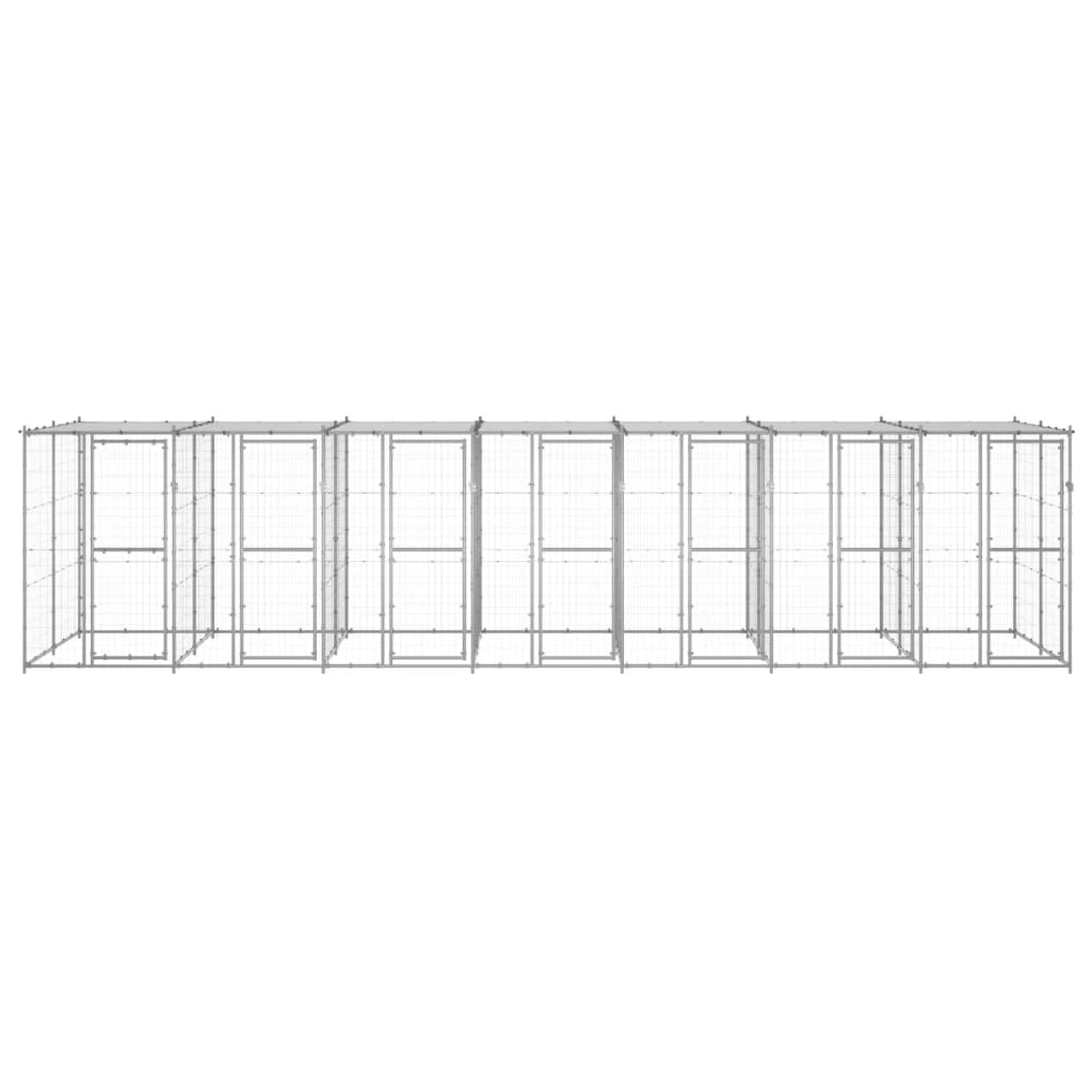 vidaXL koeraaedik katusega, tsingitud teras, 16,94 m²