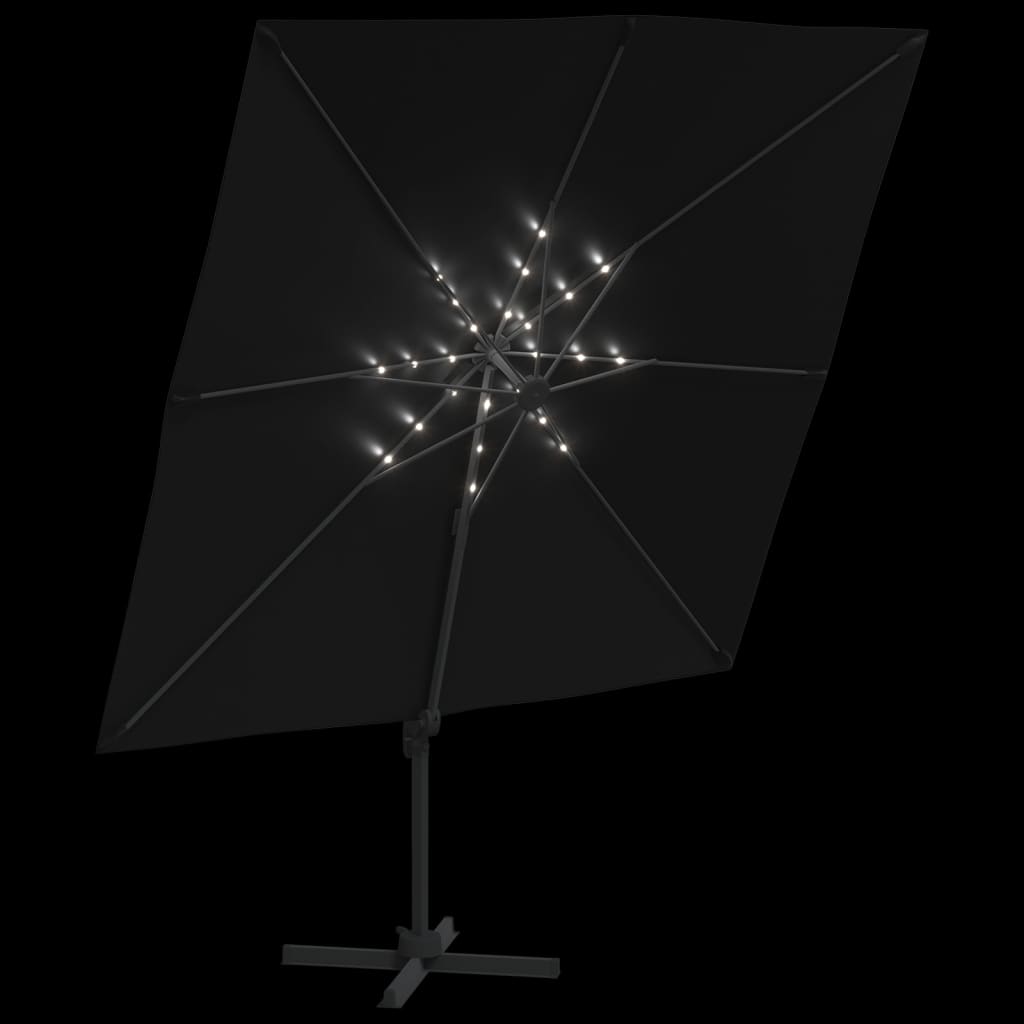vidaXL päikesevari LEDiga, must, 400x300 cm