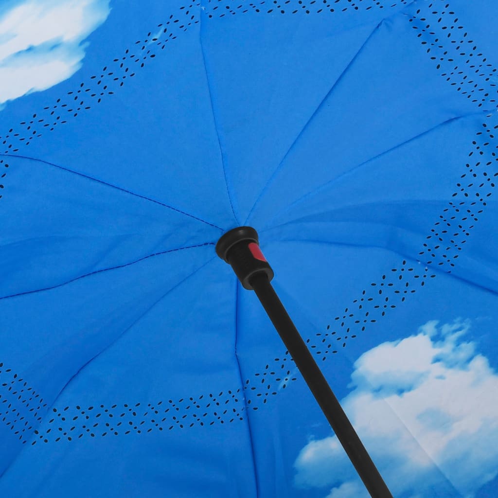vidaXL vihmavari C-kujuline käepide, must, 108 cm