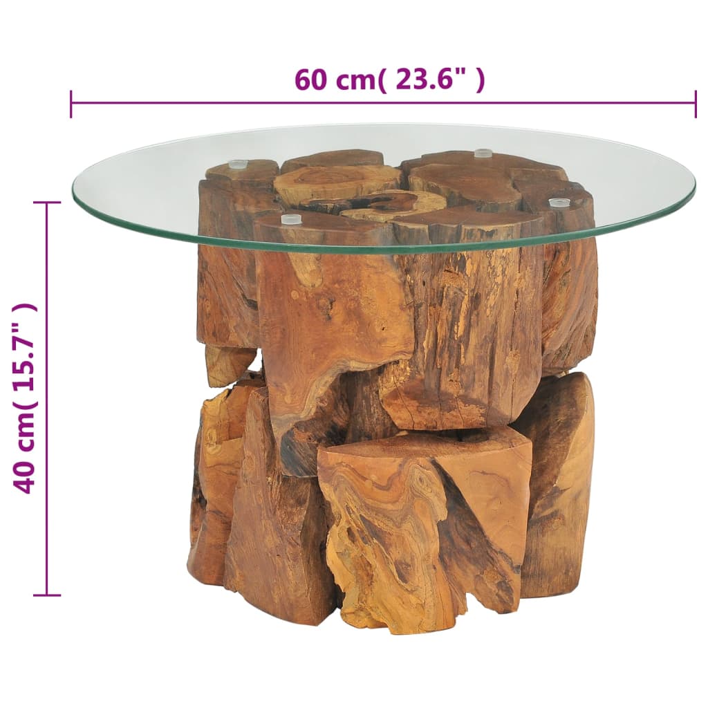 vidaXL kohvilaud tugevast tiikpuu ajupuidust 60 cm