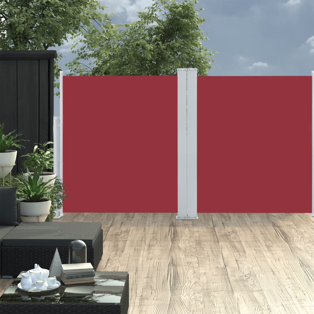 vidaXL lahtitõmmatav külgsein, punane, 160 x 600 cm