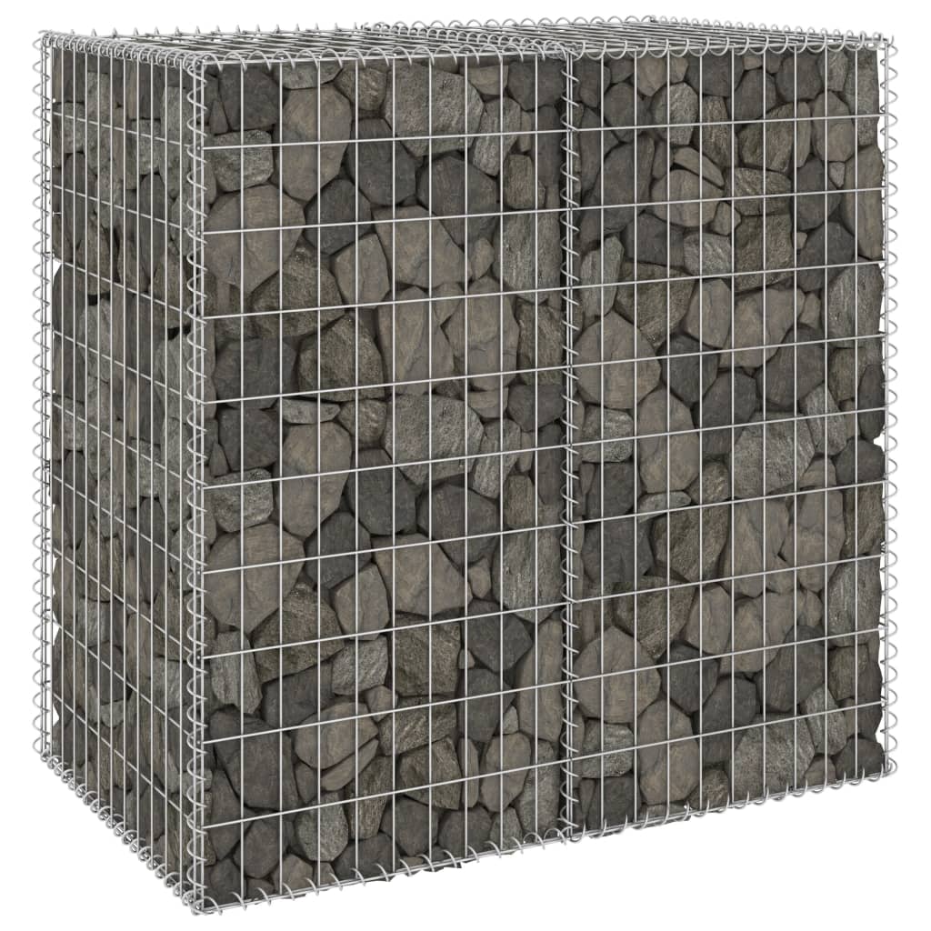 vidaXL kattega gabioonsein, tsingitud teras, 100 x 60 x 100 cm