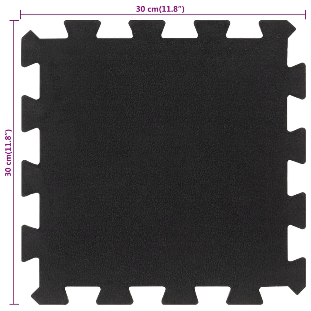 vidaXL kummist põrandamatid 4 tk, must, 16 mm, 30 x 30 cm