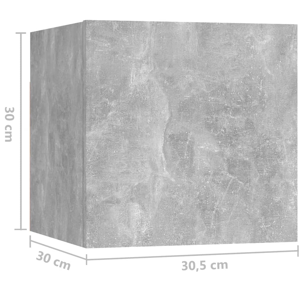 vidaXL öökapid 2 tk, betoonhall, 30,5x30x30 cm, puitlaastplaat