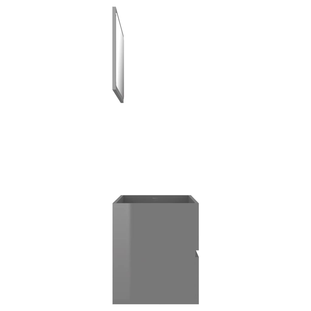 vidaXL 2-osaline vannitoamööbel, kõrgläikega hall, puitlaastplaat
