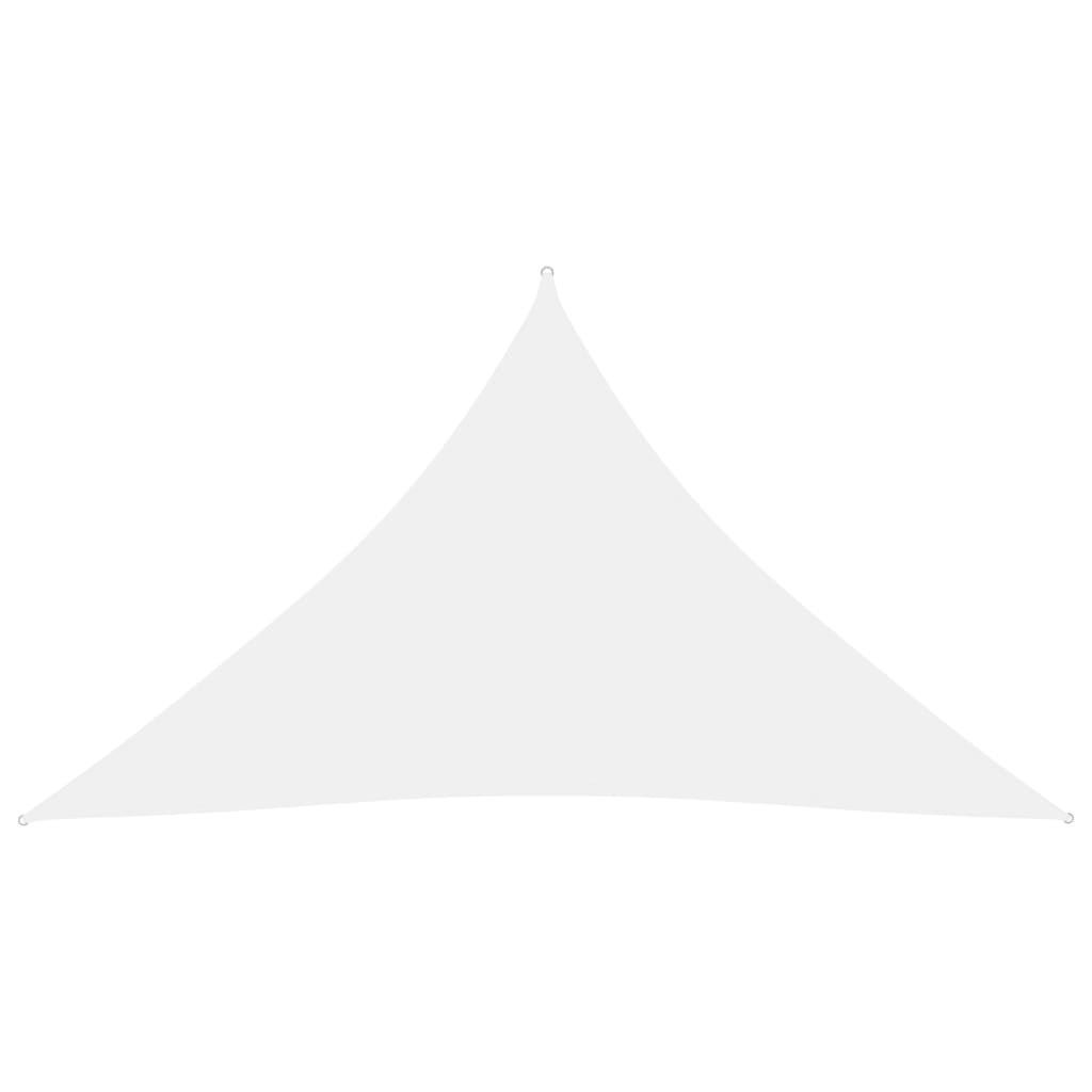 vidaXL päikesepuri, oxford-kangast, kolmnurkne, 3,5x3,5x4,9 m, valge