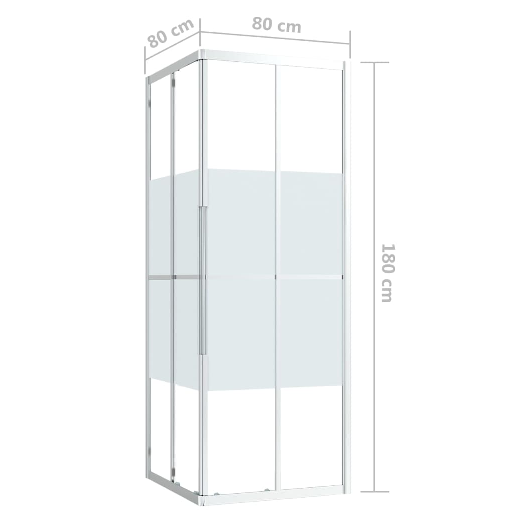 vidaXL dušikabiin, ESG-klaas, 80x80x180 cm