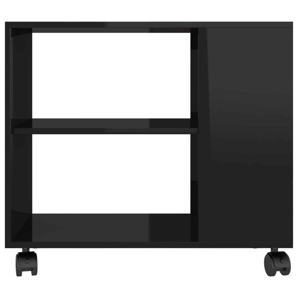 vidaXL lisalaud, kõrgläikega, must, 70 x 35 x 55 cm tehispuit