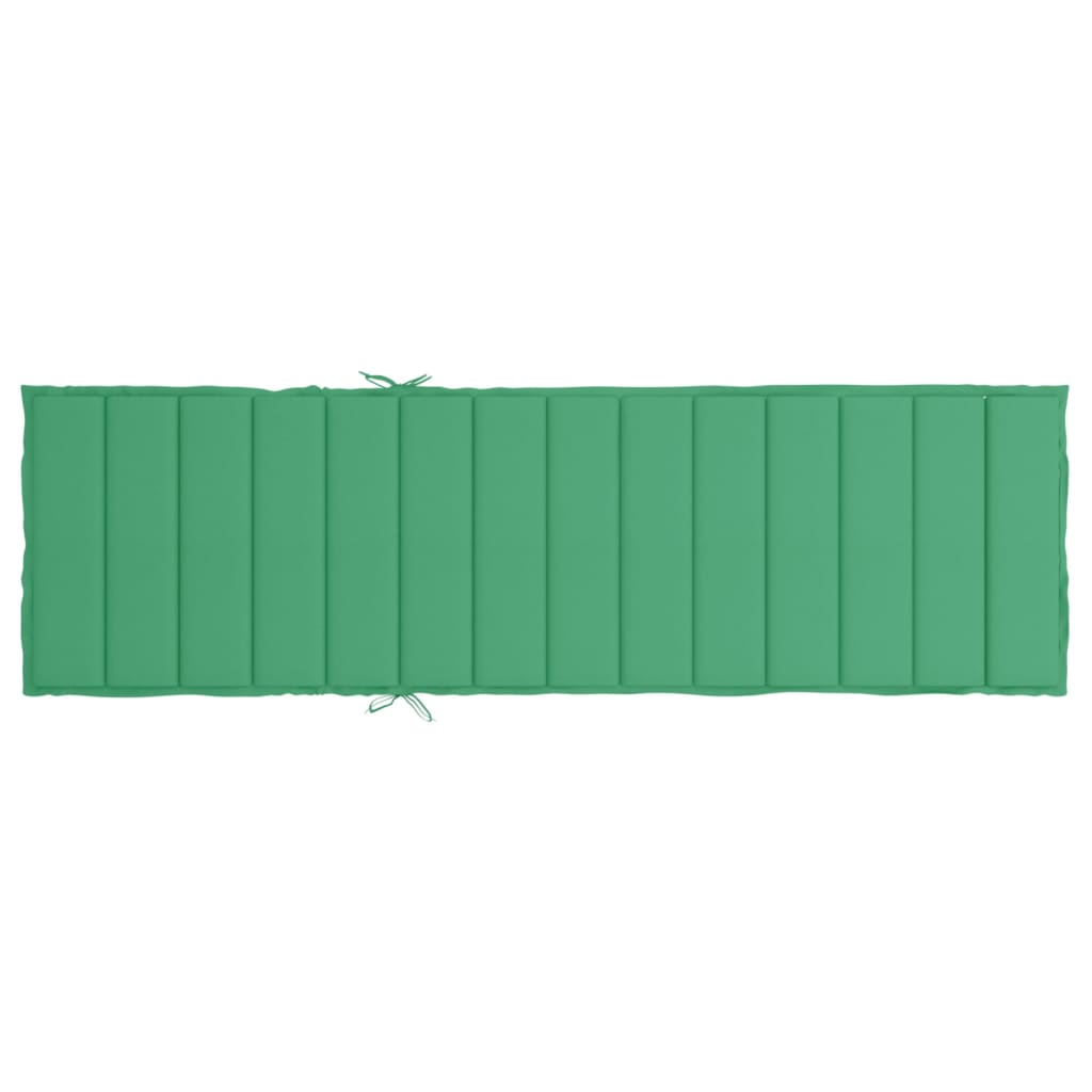 vidaXL päevitustooli padi, roheline, 200x50x3 cm, oxford kangas