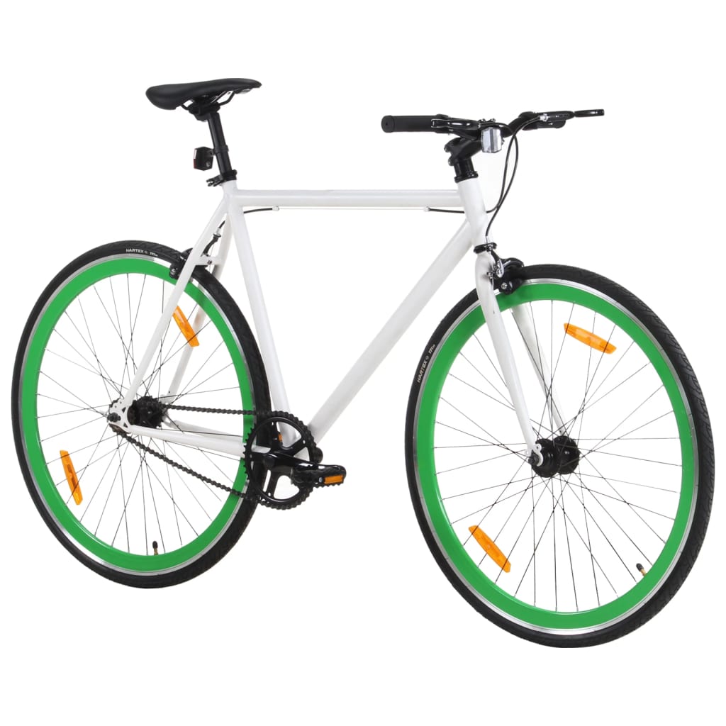 vidaXL ühekäiguline jalgratas, valge ja roheline, 700C 51 cm