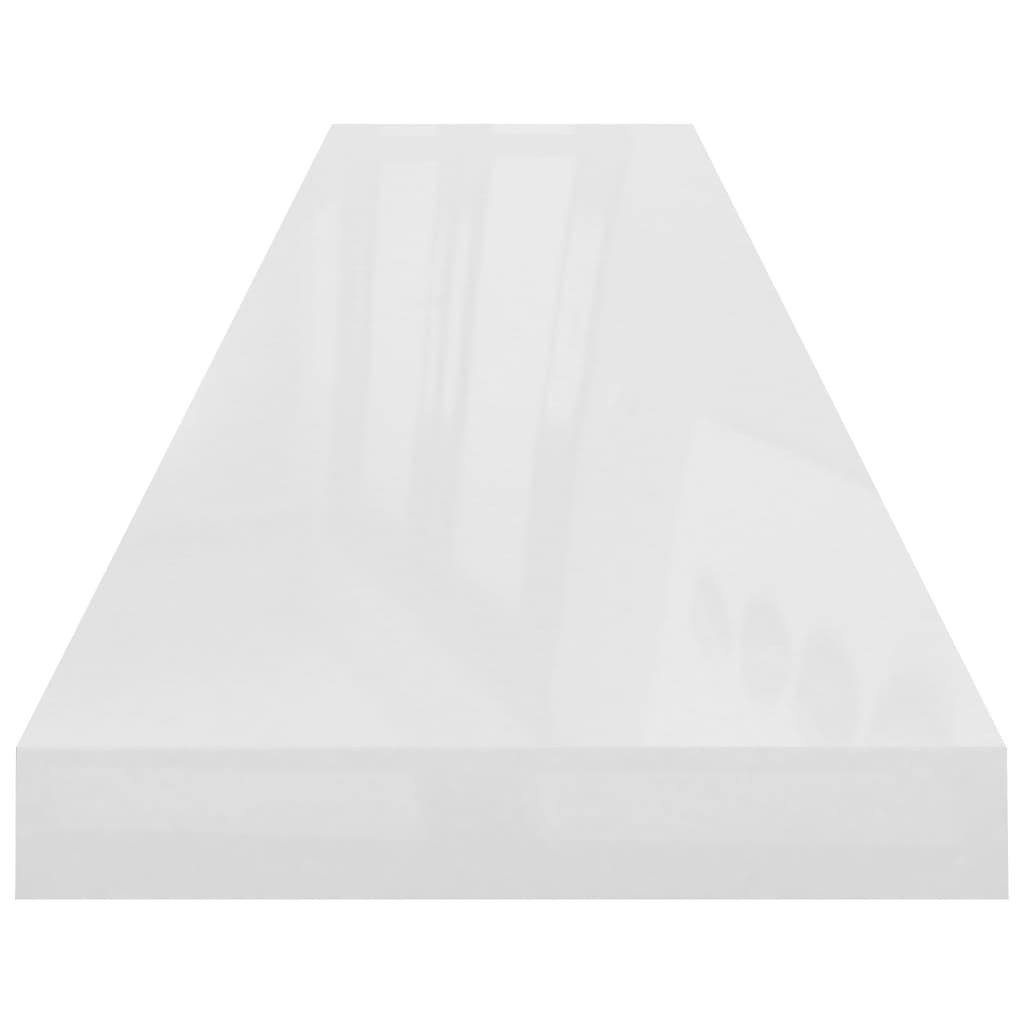 vidaXL seinariiulid, 4 tk, kõrgläikega valge, 120x23,5x3,8 cm MDF