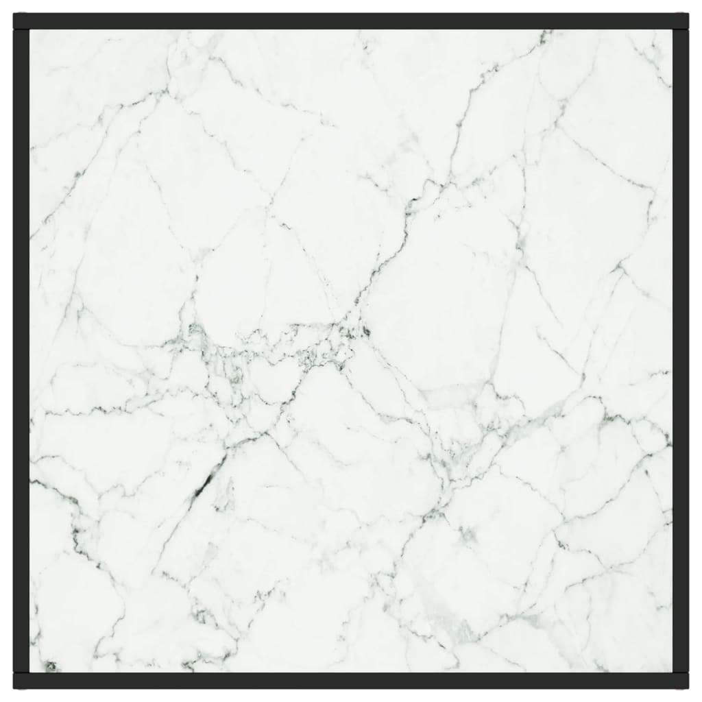 vidaXL kohvilaud, must, valge marmorklaasiga, 80 x 80 x 35 cm