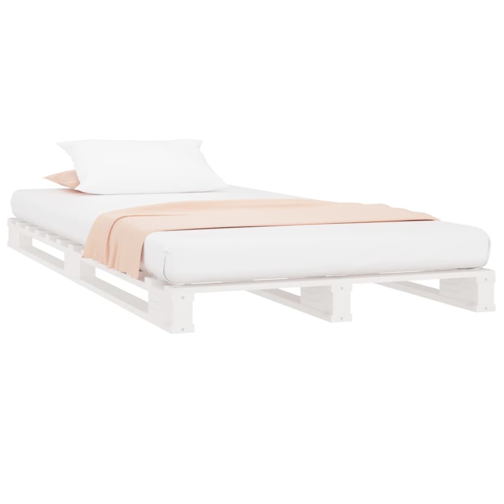 vidaXL kaubaalustest voodi, valge, 90 x 190 cm, männipuit