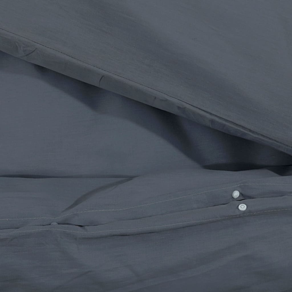 vidaXL voodipesukomplekt, tumehall, 200 x 200 cm, puuvill