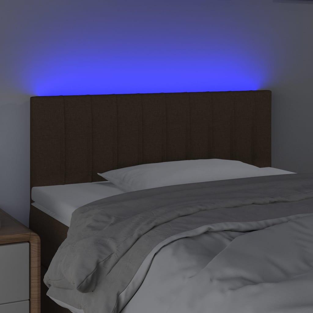 vidaXL LED-voodipeats, tumepruun, 80x5x78/88 cm, kangas
