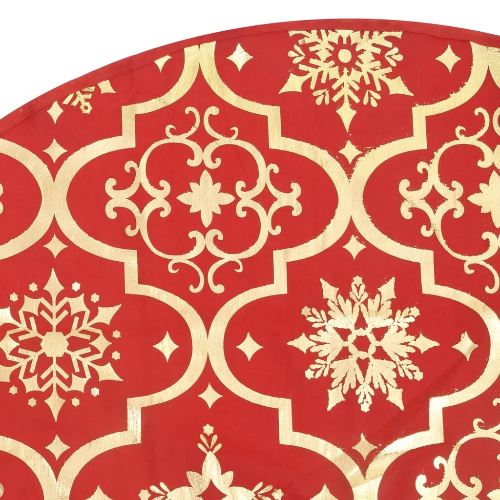 vidaXL luksuslik jõulupuu alune lina, sokiga, punane, 122 cm, kangas