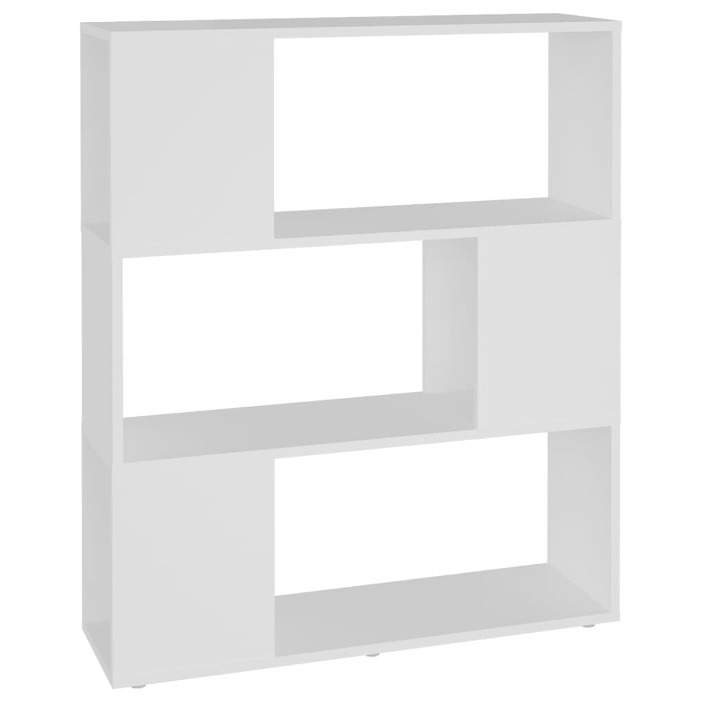vidaXL raamaturiiul/ruumijagaja, valge, 80x24x94 cm, puitlaastplaat