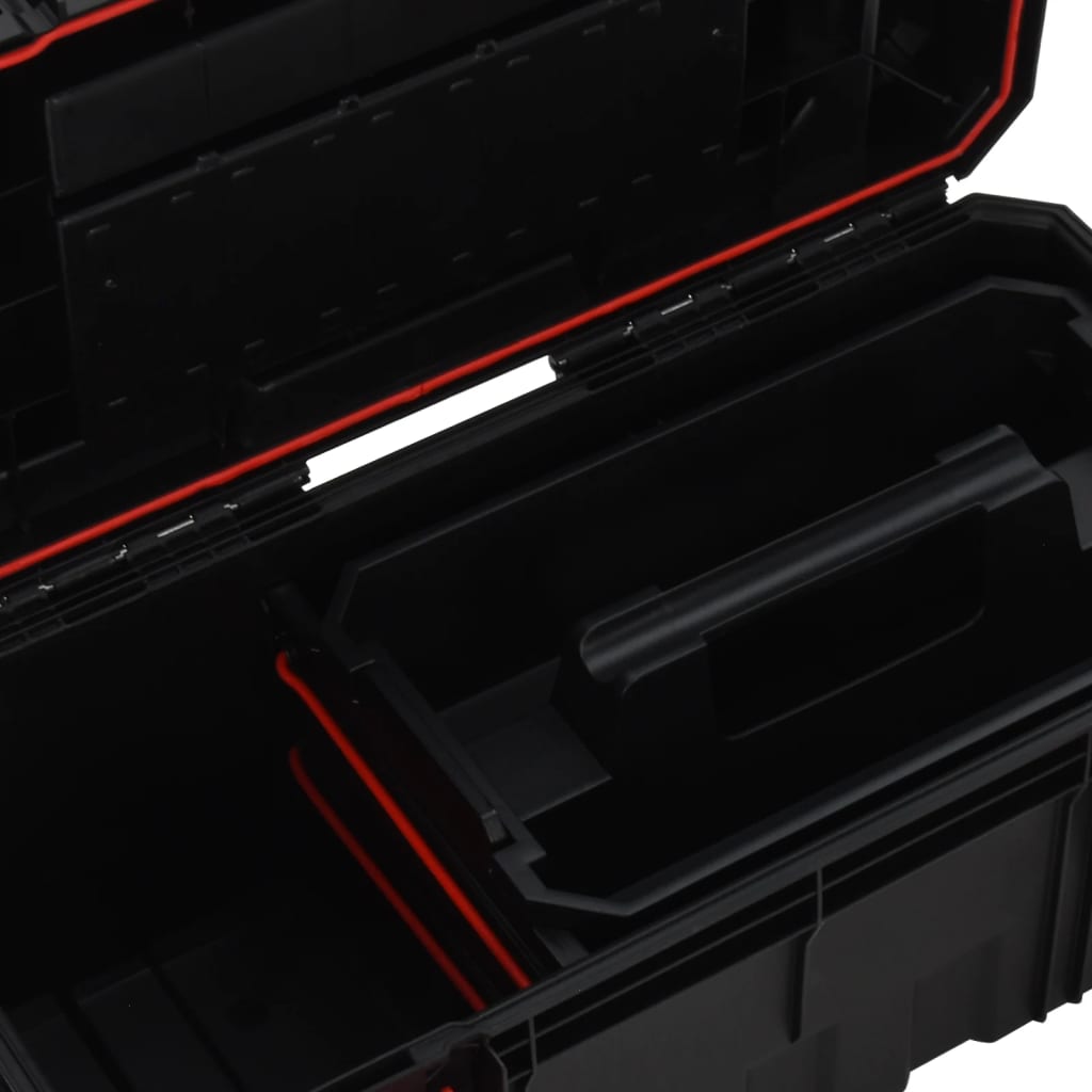 vidaXL tööriistakast, must ja punane, 55x28x26,5 cm