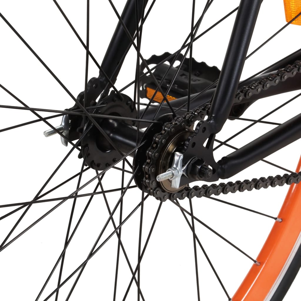 vidaXL ühekäiguline jalgratas, must ja oranž, 700C 59 cm