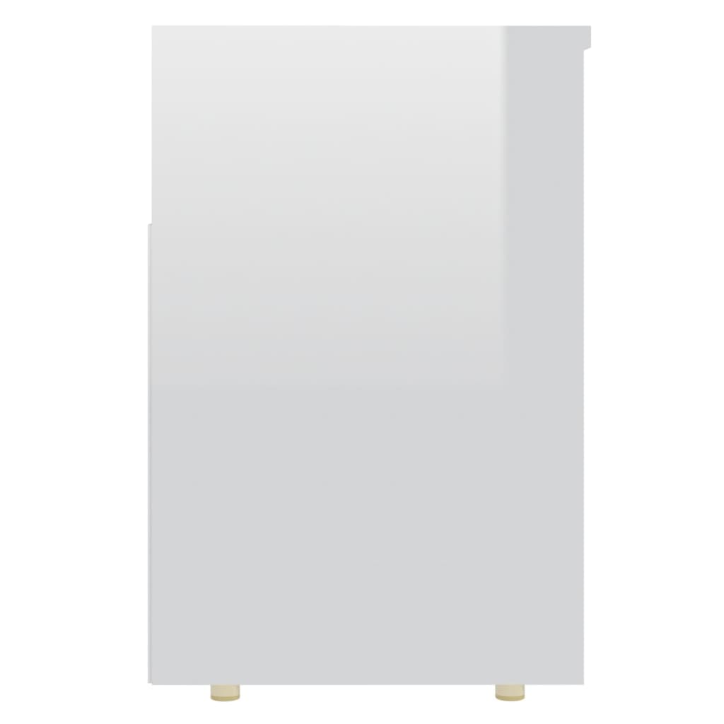 vidaXL jalatsipink, kõrgläikega valge, 105 x 30 x 45 cm, puitlaastplaat