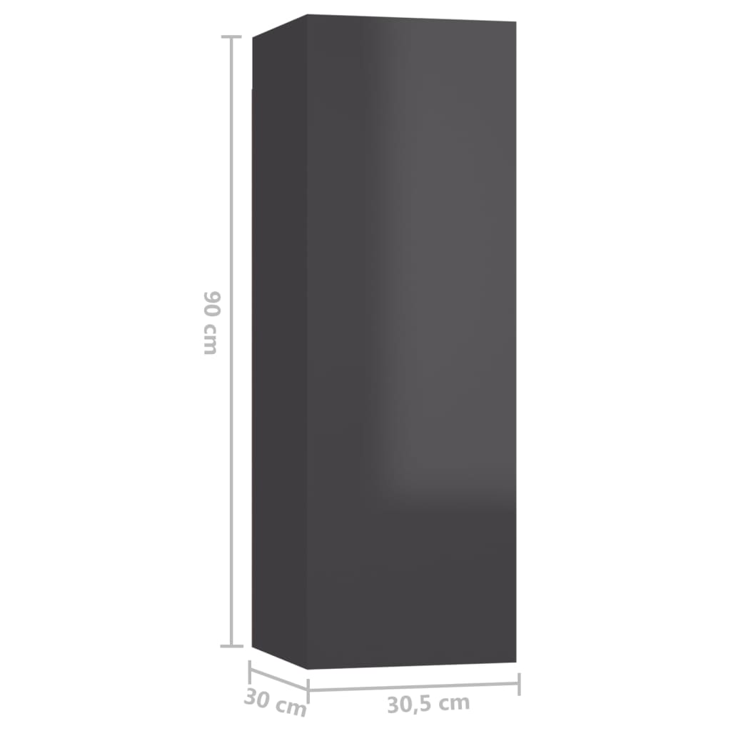 vidaXL 7-osaline telerikappide komplekt, hall, puitlaastplaat