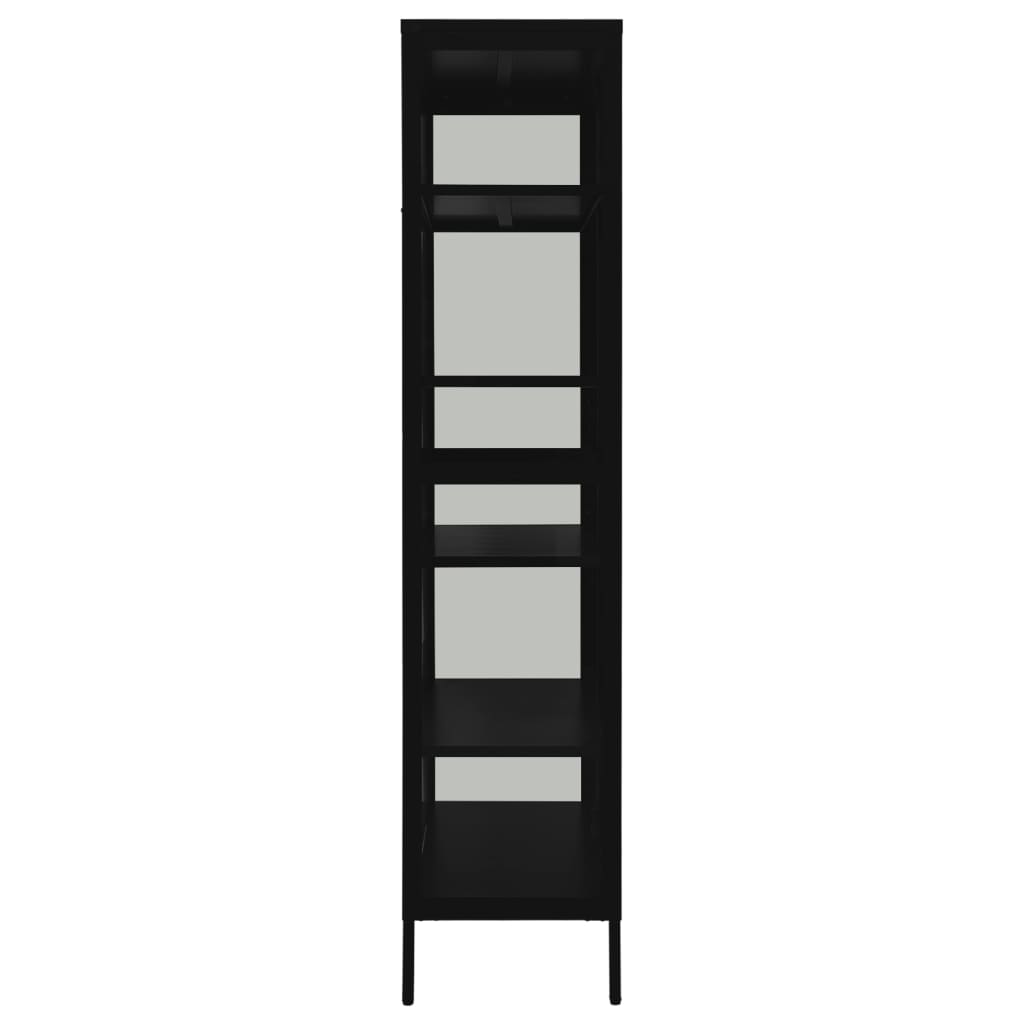 vidaXL kapp, must, 90 x 40 x 180 cm, teras, karastatud klaas