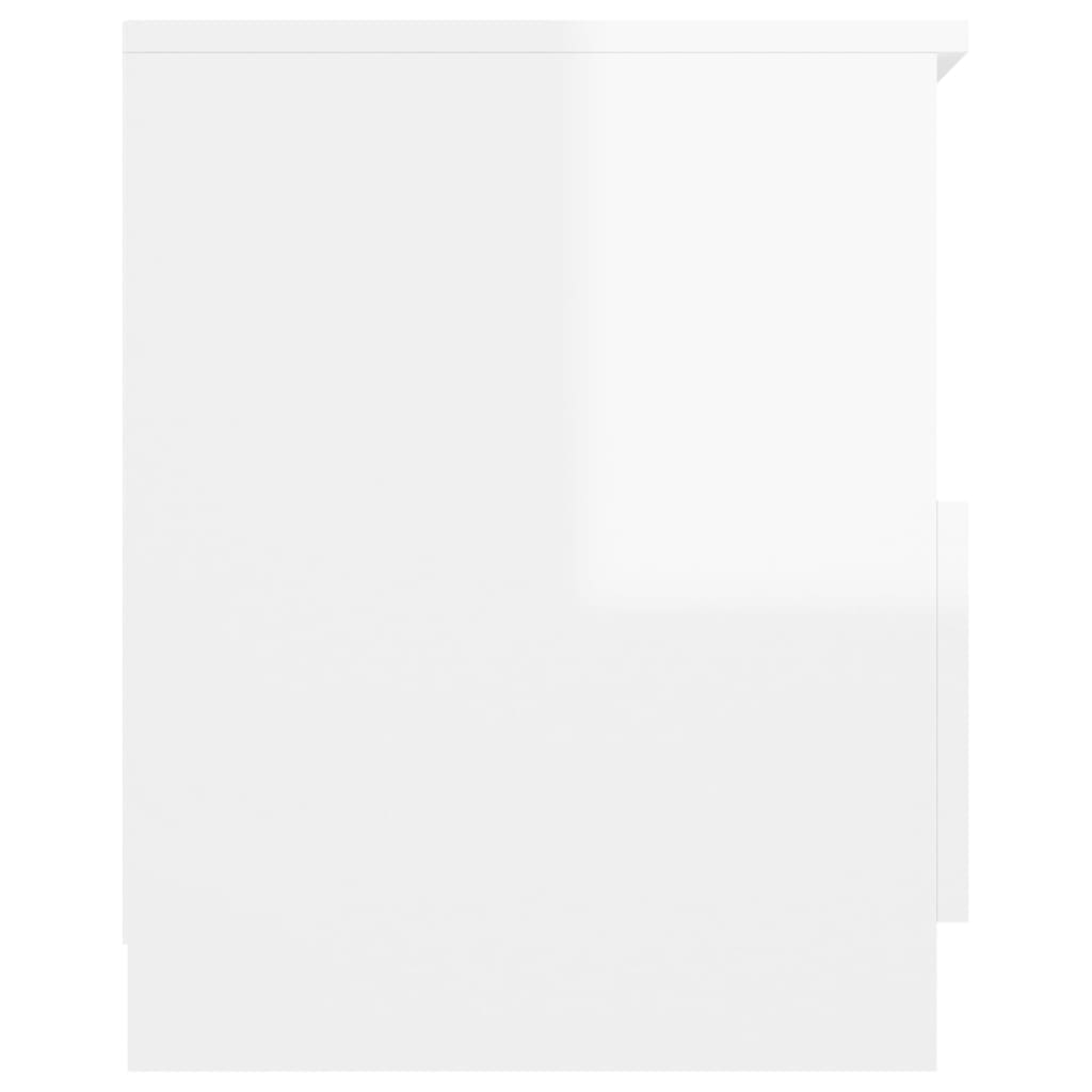 vidaXL öökapid 2 tk, kõrgläikega valge, 40x40x50 cm, puitlaastplaat