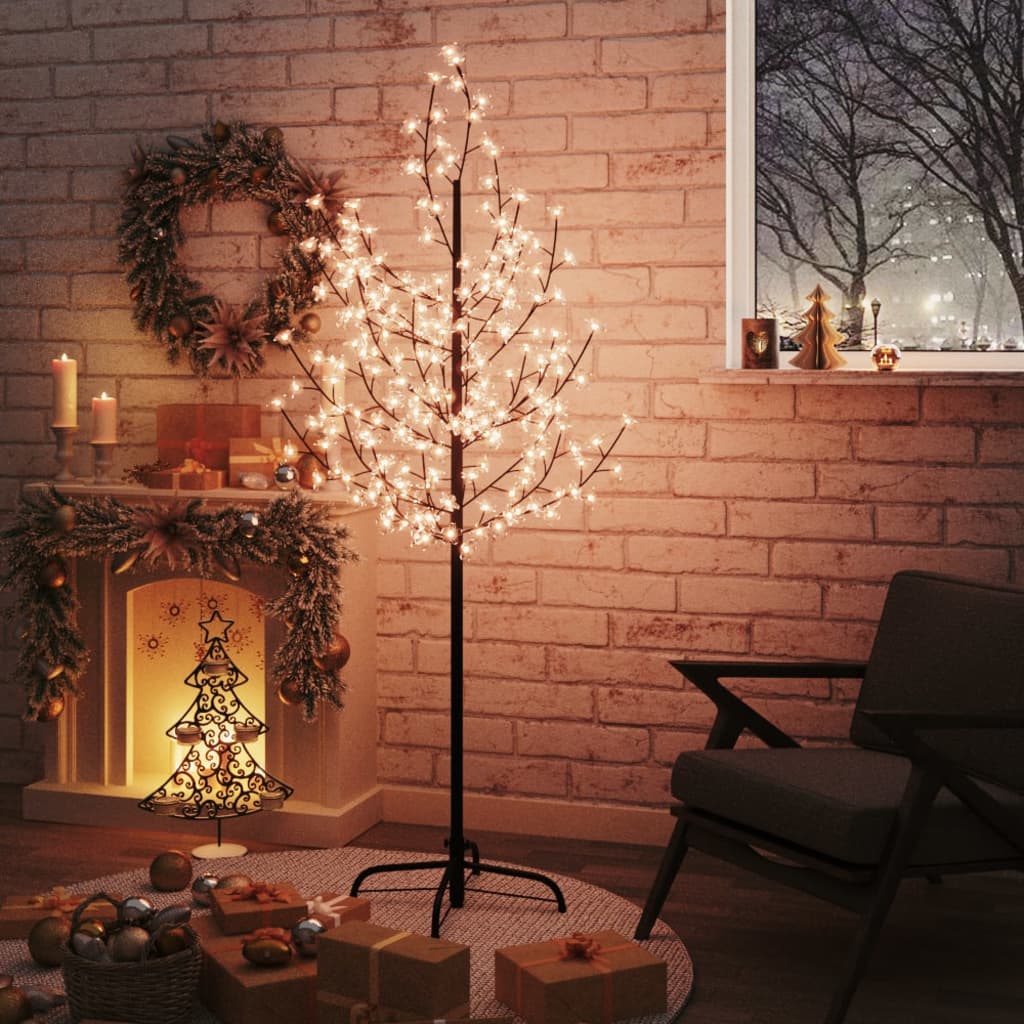 vidaXL kirsiõitega LED-puu, soe valge, 200 LEDi, 180 cm