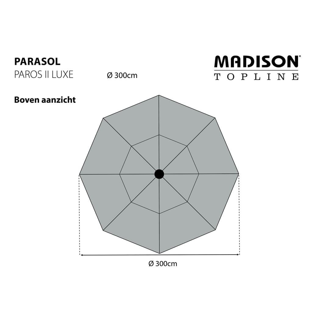 Madison päikesevari "Paros II Luxe", 300 cm, hall