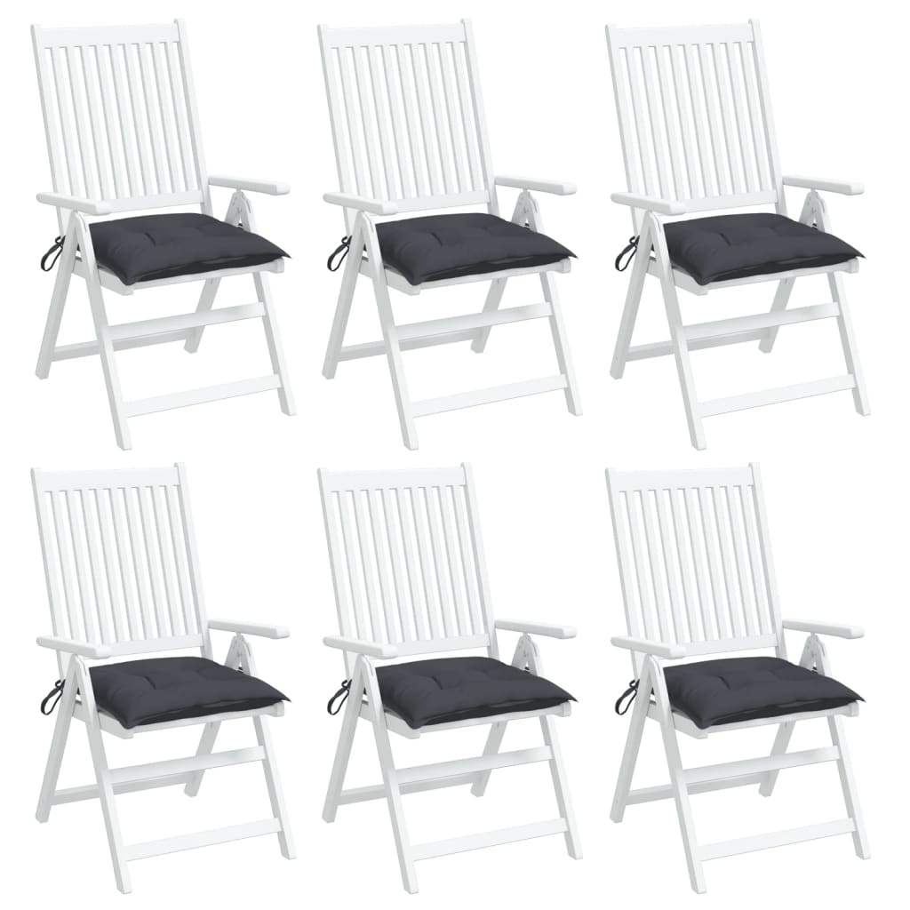 vidaXL tooli istmepadjad 6 tk, antratsiit, 40x40x7 cm, kangas