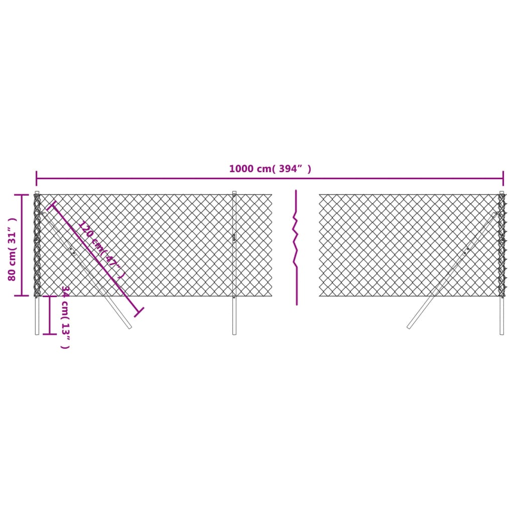 vidaXL võrkaed, hõbedane, 0,8 x 10 m