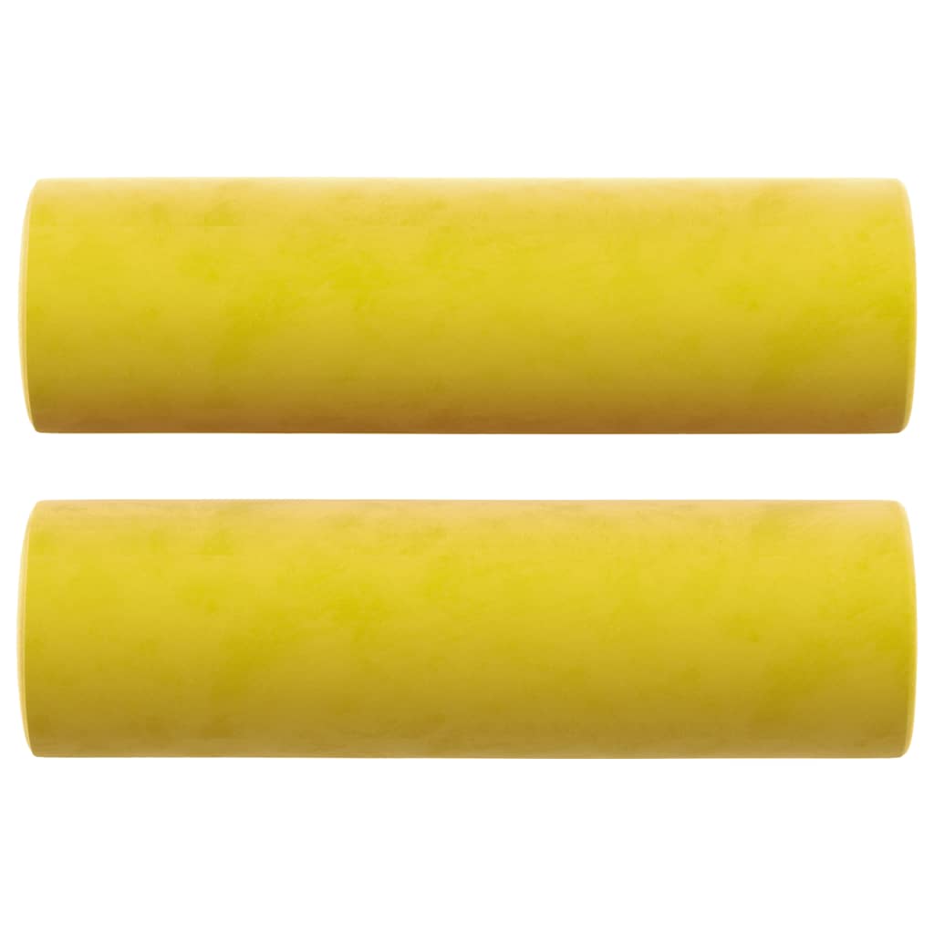 vidaXL 3-kohaline diivan patjadega, kollane, 180 cm, samet