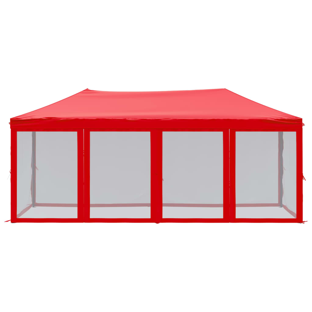 vidaXL kokkupandav peotelk külgseintega, punane, 3 x 6 m