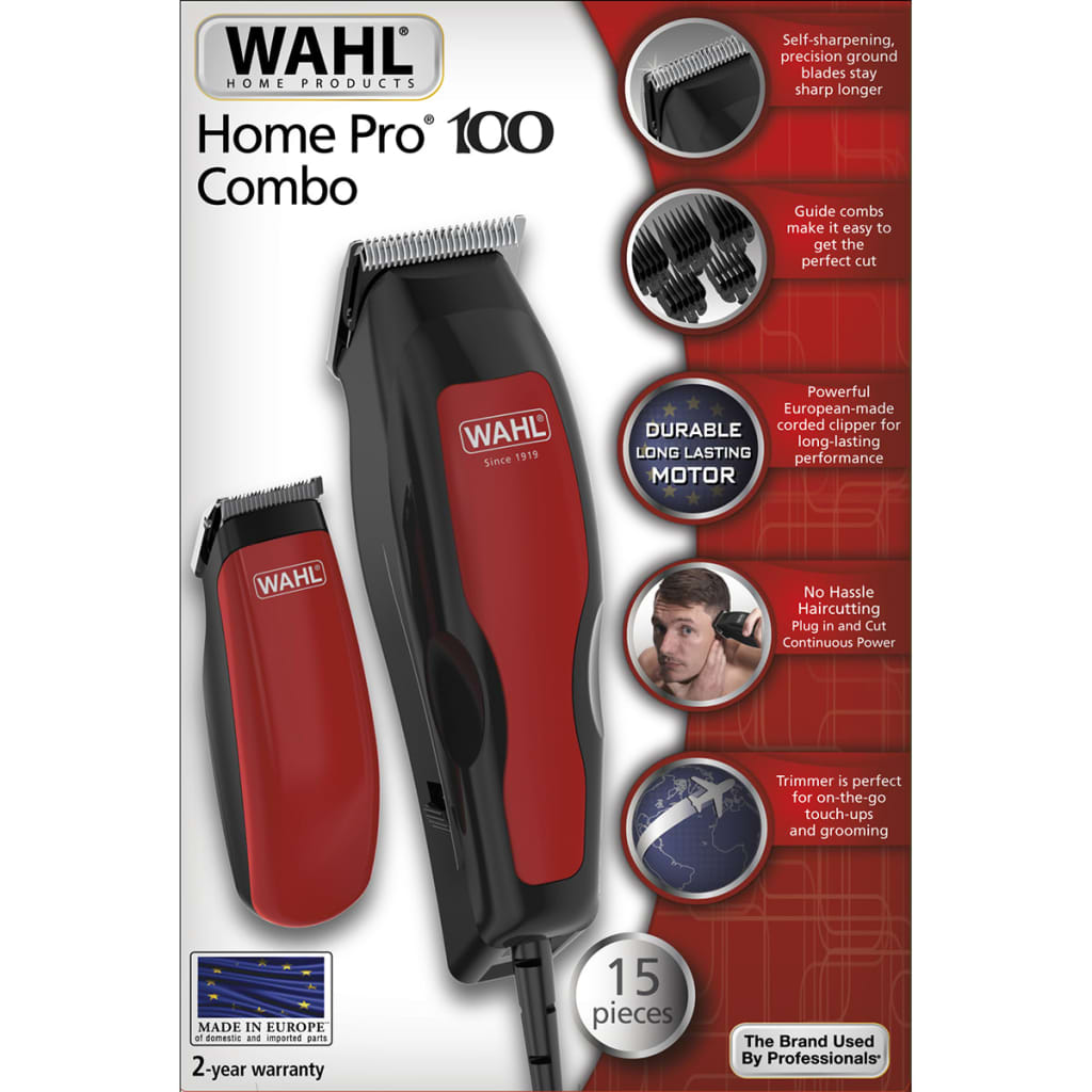 Wahli 15-osaline juukselõikurite ja -trimmeri komplekt "Home Pro 100 Combo" 1395,0466
