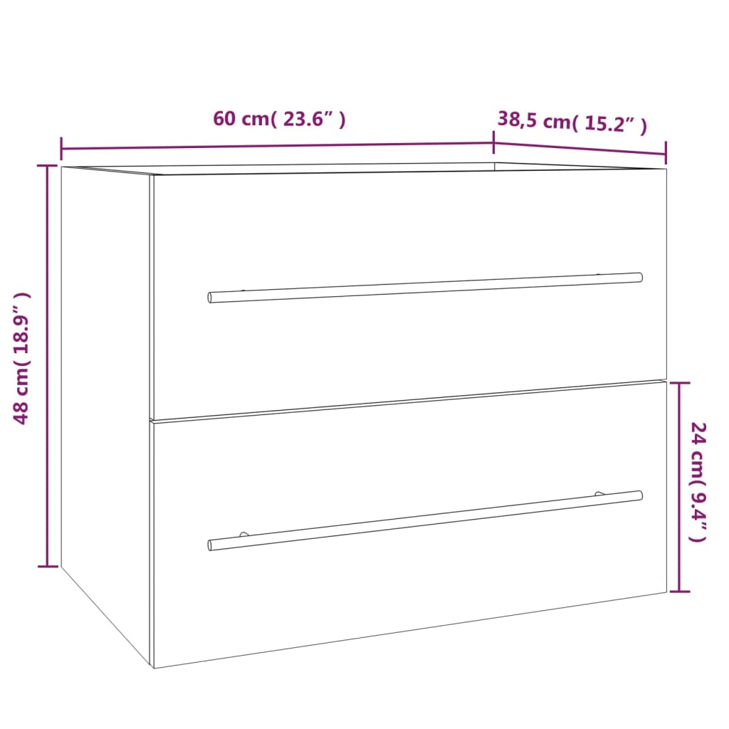 vidaXL valamukapp, pruun tamm, 60 x 38,5 x 48 cm, tehispuit