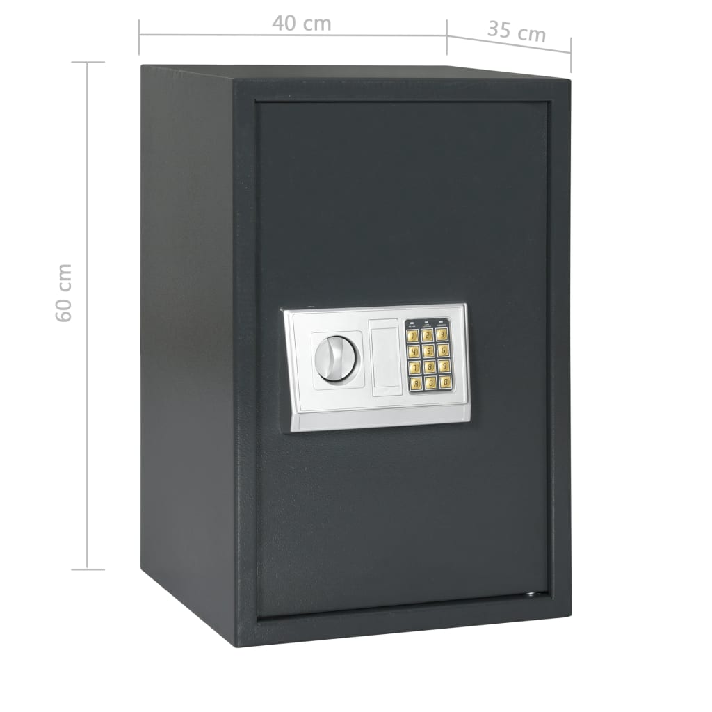 vidaXL digitaalne seif, tumehall, 40 x 35 x 60 cm