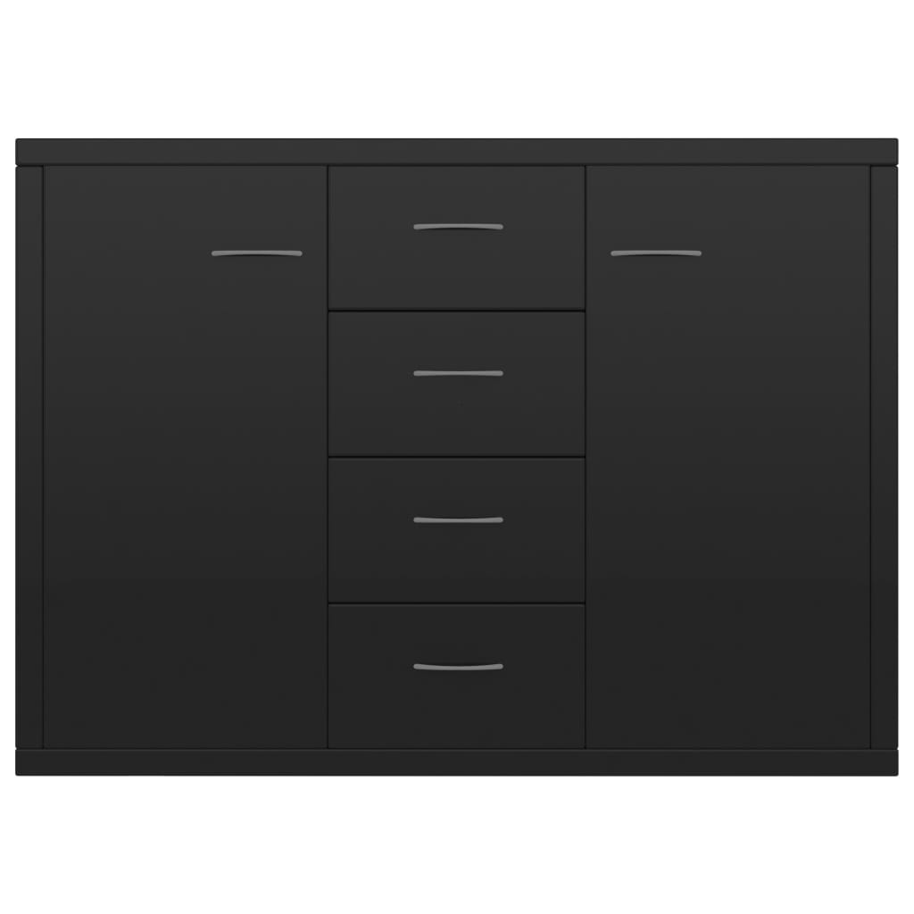 vidaXL puhvetkapp kõrgläikega, must, 88 x 30 x 65 cm, puitlaastplaat