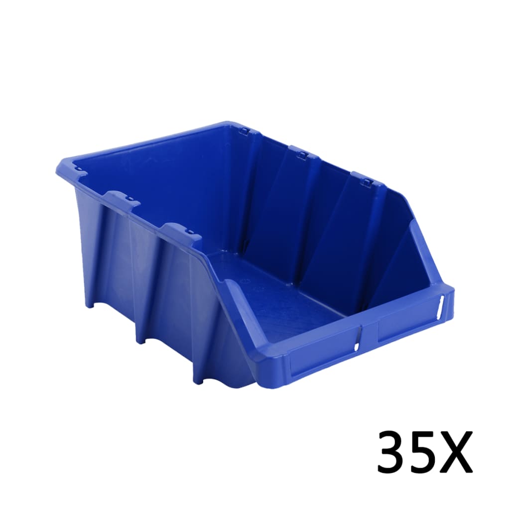 vidaXL virnastatavad hoiukastid 35 tk 218 x 360 x 156 mm, sinine
