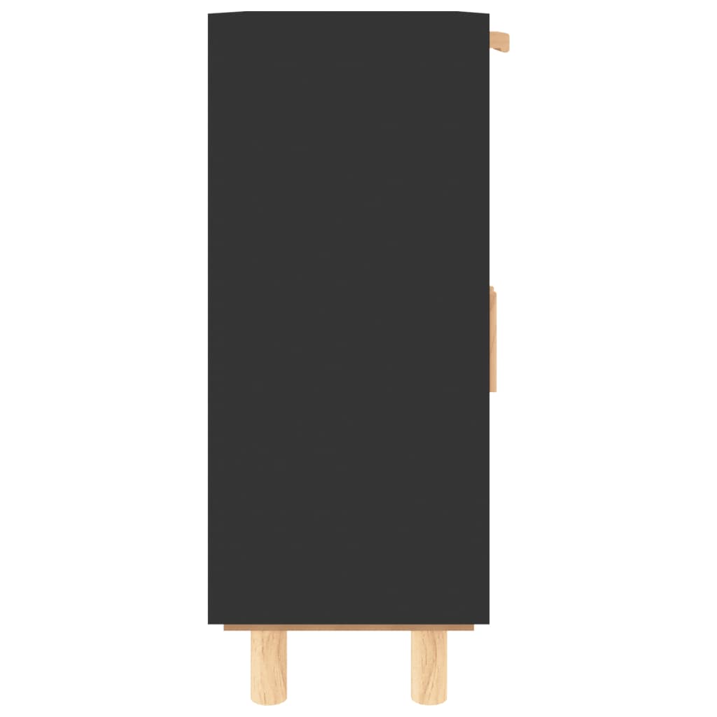 vidaXL puhvetkapp, must, 60 x 30 x 75 cm, mänd ja naturaalne rotang