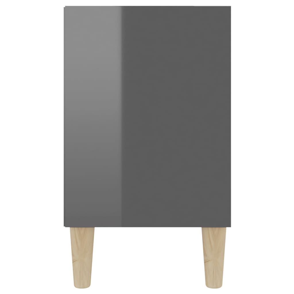 vidaXL puitjalgadega telerikapp, kõrgläikega hall, 103,5 x 30 x 50 cm