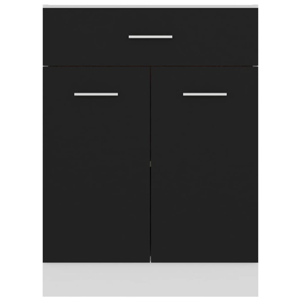 vidaXL sahtliga alumine köögikapp, must, 60x46x81,5 cm, puitlaastplaat