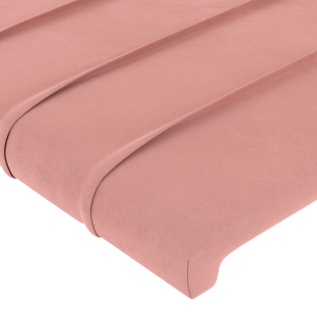 vidaXL voodipeats servadega, roosa, 183x16x78/88 cm, samet